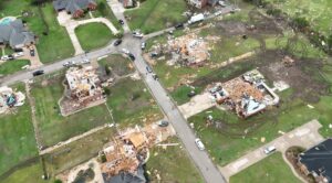 PHOTO Aerial View Of Ardmore Oklahoma Neighborhood Destroyed By Tornado