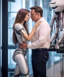 PHOTO Elon Musk Making Out With Robot Inside Tesla Warehouse Meme