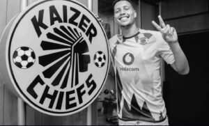 PHOTO Luke Fleurs In Front Of Kaizer Chiefs Sign
