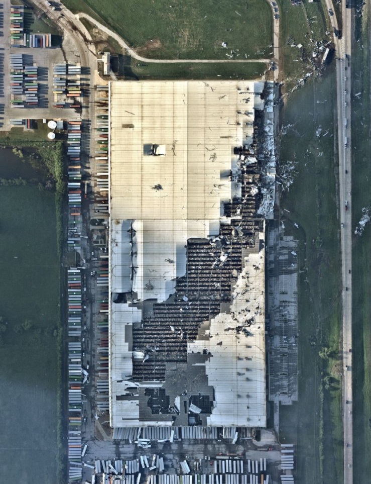 PHOTO Marietta OK Tornado Carved Out The Center Of A Giant Warehouse