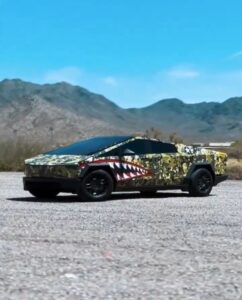 PHOTO Tesla Cybertruck With Tiger Themed Body