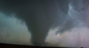 PHOTO Very Dark Tornado And Dark Skies While It Touched Down On Farm Land In Salem Iowa