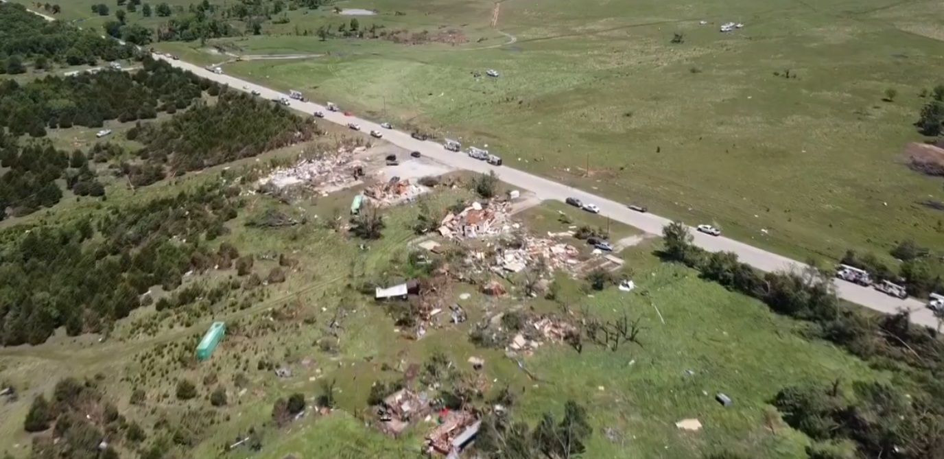 PHOTO Barnsdall Oklahoma Tornado Damage Spreads For Miles And Miles