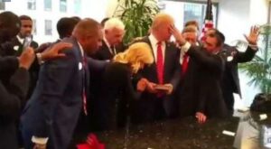 PHOTO Evangelical Leaders Laying Hands On Donald Trump At Trump Tower