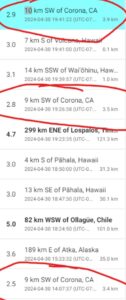 PHOTO Full List Of Earthquakes In Corona California The Last Week