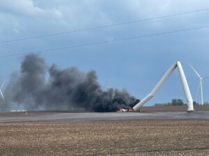 PHOTO Greenville Iowa On Fire From Tornado