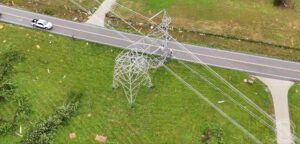 PHOTO Huge Power Pole In Columbia Tennessee Collapsed From Tornado