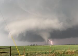 PHOTO Lightening Striking Winthorst Texas At The Same Time As Tornado