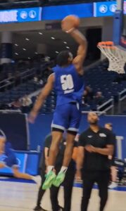 PHOTO Look How High Bronny James Got Up In The Air To Dunk At NBA Combine