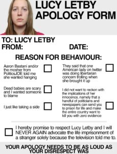 PHOTO Lucy Letby Apology Form Meme