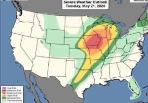 PHOTO Maps Shows Red Oak Iowa Tornado Weather Is Heading To Texas Next