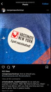PHOTO Morgan Spurlock Bragging About Being Fully Vaccinated