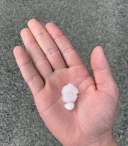 PHOTO Nickel Sized Hail In Malvern Iowa From Tornado Storm