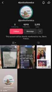 PHOTO Of Deleted Justice For Mica Miller TikTok Page Showing Text Messages From John Paul Miller