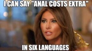 PHOTO I Can Say An*l Costs Extra In 6 Different Languages Melania Trump Meme