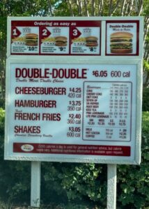 PHOTO Of New Prices On In-N-Out Burgers MeNu After Price Increases