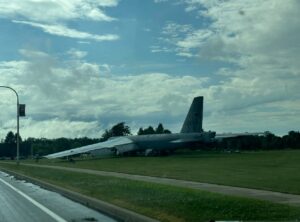 PHOTO B52 Plane On Display Shifted Off Its Base And Spun Around As Result Of Rome New York Tornado