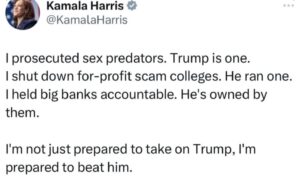 PHOTO Kamala Harris Bragging About Stopping Sexual Predators