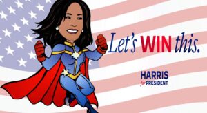 PHOTO Let's Win This Kamala Harris For President Dressed As Superwoman Meme