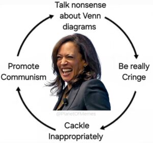 PHOTO Talk Nonsense About Venn Diagrams Promote Communism Cackle Inappropriately Be Really Cringe Kamala Harris Meme