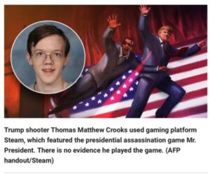 PHOTO There Is No Evidence Thomas Crooks Played The Game Mr. President On Steam