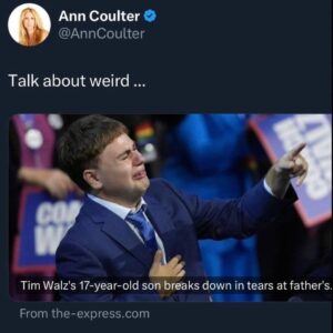 PHOTO Ann Coulter Mocking Tim Walz' Son