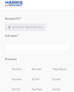 PHOTO Kamala Harris Has More Pronouns Than Policies On Her Website