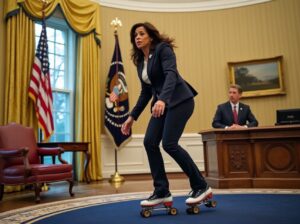 PHOTO Kamala Harris Randomly Roller Blading In The White House