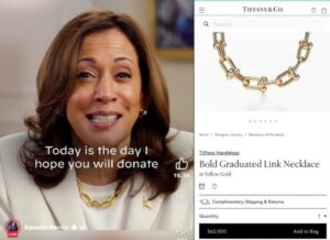 PHOTO Kamala Harris Wearing Necklace Worth $62K While Begging For Donations