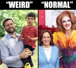 PHOTO People Calling JD Vance's Son And Him Weird Vs Kamala With A Trans Person Meme