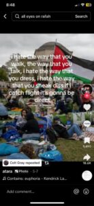 PHOTO Colt Gray Repost On TikTok Hail Palestine Violence