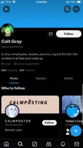 PHOTO Colt Gray Twitter Account Saying Location Is Israel After All Data Was Scrubbed From Account