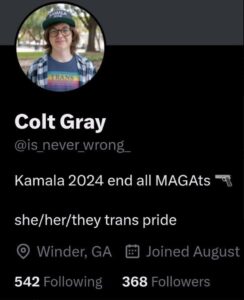 PHOTO Colt Gray Wearing Trans Shirt With LGBTQ Flag On It Put In Bio He Wanted Kamala Harris To End All Trump MAGATS