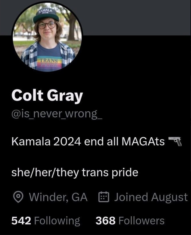 PHOTO Colt Gray Wearing Trans Shirt With LGBTQ Flag On It Put In Bio He