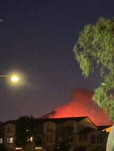 PHOTO Fire Above The Hills In Rancho Santa Margarita Is Lighting Up The Sky At 6AM Before The Sun Comes Up