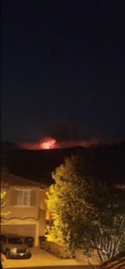 PHOTO Flames From Airport Fire At The Top Of Modjeska Peak Just Flared At 12"30 AM PST