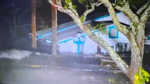 PHOTO House Roof Barely Above Water In Cedar Key Florida During Hurricane Helene Storm Surge