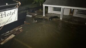 PHOTO Island Hotel In Cedar Key Florida SWAMPED With Water From Hurricane Helene