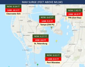 PHOTO Map Showing Where Severe Flooding Is All Over Tampa Florida From Hurricane Helene