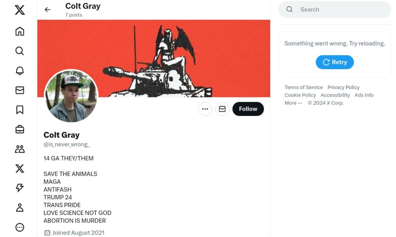 PHOTO Of Colt Gray's Twitter Account Shows He Joined Twitter In 2021