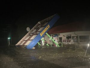 PHOTO Of Severely Damaged Gas Station In Perry Florida From Hurricane Helene