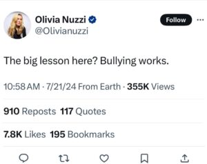 PHOTO Olivia Nuzzi Saying Bullying Works While Posting On Social Media