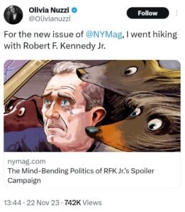 PHOTO Olivia Nuzzi Tweet Saying She Went Hiking With RFK JR That Was Posted In November Of 2023