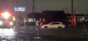 PHOTO People Stranded At Gas Stations In Metairie LA In The Middle Of Hurricane Francine Because Floodwaters Were Just Too High