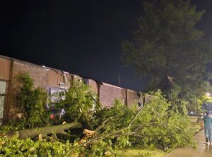 PHOTO Proof Portland Indiana School Suffered Partial Roof Collapse On South Side Of Building