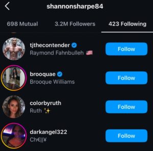 PHOTO Shannon Sharpe Follows His Michelle Dark Angel On IG