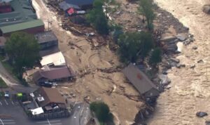 PHOTO Aerial View Showing Chimney Rock North Carolina Is Just One Big River Now