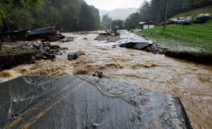 PHOTO Area In Swannanoa And Black Mountain North Carolina Where The Roads Have Caved In And Are Impassible