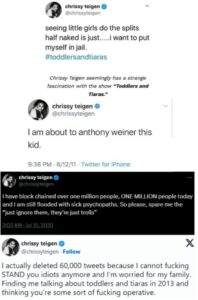 PHOTO Chrissy Teigan Claims She Has Nothing To Hide Despite Saying She Was About To Anthony Weiner A Kid