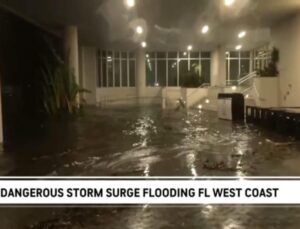 PHOTO Embassy Suites Hotel Lobby Completely Flooded From Hurricane Milton Storm Surge In Sarasota Florida 